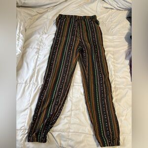 SHEIN Black and Green Striped Joggers